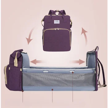Сумка для мамы, складная кроватка, портативный рюкзак, многофункциональная сумка для мамы и ребенка большой вместимости