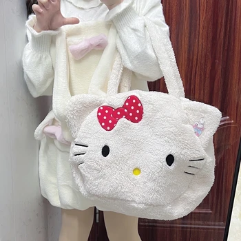 Сумка-мессенджер Sanrio Hello Kitty, плюшевая сумка в японском стиле Каваи, сумка через плечо в стиле Лолиты, школьная сумка большой емкости для девочки