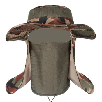 Тактические Буни шляпы тропический шлем открытый камуфляж расстойки насекомых ведро шляпы военная мужская Рыбалка шляпа размер 56-59 камуфляж кепка с ушами