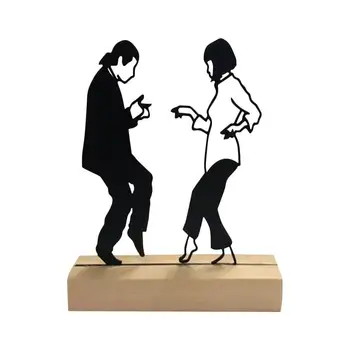 Танцевальная сцена из Криминального чтива Металлическая Танцевальная сцена Статуя Декор Черная Абстрактная настольная скульптура Для украшения стола в домашнем офисе