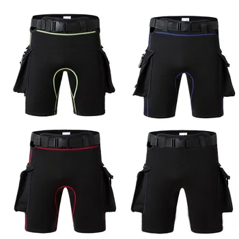 Технические шорты для гидрокостюма из неопрена толщиной 3 мм, пригодные для погружения, брюки с 2 карманами, Бандажные штаны, Аксессуары для подводного плавания