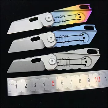 Титановый Мини-Быстросъемный Складной нож EDC для кемпинга на открытом воздухе Брелок для ключей Карманный Нож Инструмент выживания