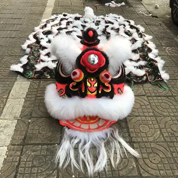 Традиционный китайский Костюм талисмана Танца Льва из 100% шерсти, Костюм для танца Льва, Аксессуары для выступлений на сцене, Рекламный костюм