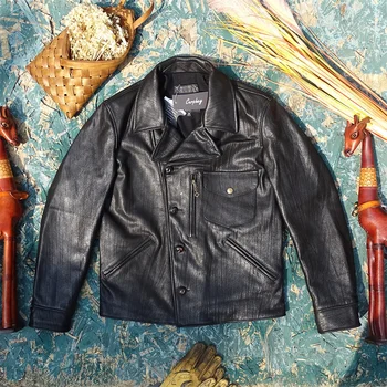 Тупая бритва с вертикальным скручиванием, утолщенная на 2,0 мм, старая куртка из воловьей кожи, мужская байкерская куртка California Bear