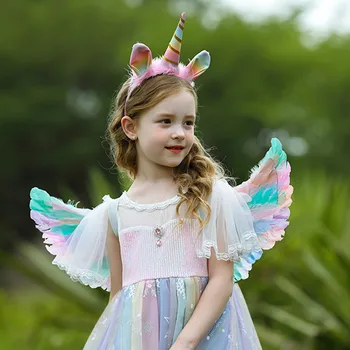 Украшение из светящегося пера, крыла ангела сзади, и детская волшебная палочка, оба подходят для костюмов на Хэллоуин