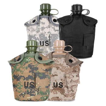 Уличная военно-тактическая бутылка для воды, Армейская фляга для воды, чайник с чехлом, набор чашек для кемпинга, пешего туризма, выживания в альпинизме