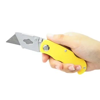 Универсальный нож Складной нож с алюминиевой пластиковой ручкой, карманный кабельный резак, лезвие для коврового ножа для тяжелых работ с замком, портативный Se