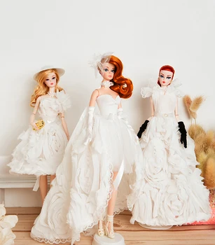 Уникальный дизайн Великолепное кружевное платье белое вечернее платье одежда для куклы barbie Xinyi Fr2 Kurhn длиной 30 см / одежда для кукол