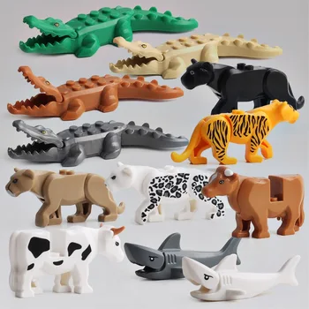 Фигурки моделей серии Animal, Большие Строительные блоки, Животные, Развивающие Игрушки для детей, детский подарок, Совместимый с Legoed Duploed