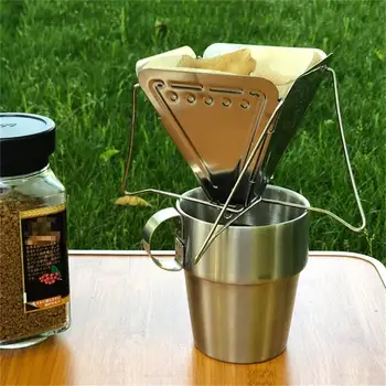 Фильтр-воронка для кофе для кемпинга на открытом воздухе, складной держатель для капельниц, кофейная плита, фильтр для кофейной гущи
