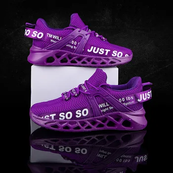 Фиолетовая женская спортивная обувь для бега, мужские сетчатые кроссовки, дышащая мужская вулканизированная обувь, теннисные туфли большого размера 48