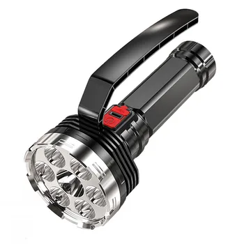 Фонарик, мощный светодиодный аварийный перезаряжаемый портативный фонарик с боковой подсветкой COB, легкое наружное освещение.