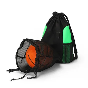 Футбольный Баскетбольный Волейбольный Легкий Съемный Сетчатый отсек для мячей Водонепроницаемый Футбольный рюкзак на шнурке