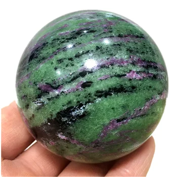 Целебный шар из натурального хрусталя, рубиново-цоизитовая сфера для камня рейки