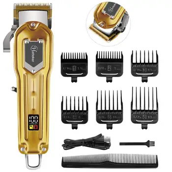Цельнометаллическая машинка для стрижки волос HATTEKER, профессиональный триммер для волос, перезаряжаемая машинка для стрижки волос