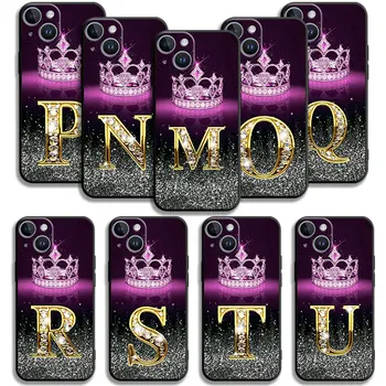 Чехол Pink Crown Masonry с инициалами XYZ для iPhone 5 7 Plus 6 6S SE SE2020 SE2022