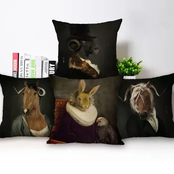 Чехол для подушки с овечьим кроликом и тигром, прекрасный плакат с животными, декоративные подушки для дивана, домашняя наволочка 45x45 см, украшение дома