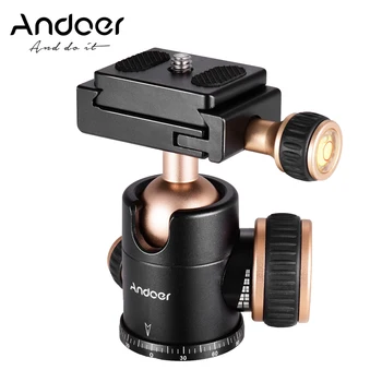 Шаровая головка панорамного штатива Andoer Q30 с ЧПУ вращается на 360 градусов с винтом 1/4 дюйма и отверстием для винта 3/8 дюйма для камеры смартфона