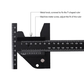 Шкала из алюминиевого сплава K1AA Метрическая линейка для черчения Т Образный инструмент для деревообработки и плотницких работ Линейка для разметки линий