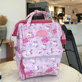 Школьная сумка Sanrio Hello Kitty из искусственной кожи, мультяшный рюкзак Melody, водонепроницаемая повседневная школьная сумка для учащихся средней школы большой емкости