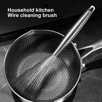 Щетка для чистки кастрюль Гибкая щетина, обеспечивающая сильное обеззараживание, удобный захват, щетка-скруббер для чистки посуды и кастрюль.