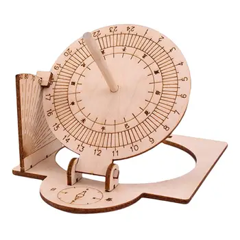Экваториальные солнечные часы DIY деревянный строительный набор Модель ручной сборки премиум материал