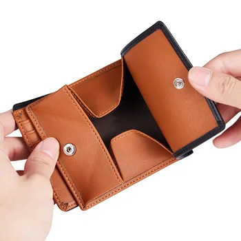 Японский хит продаж Мужской кошелек RFID из воловьей кожи с зажимом для мелочи для мужчин, держатель для нескольких карт, стиль застежки большой емкости